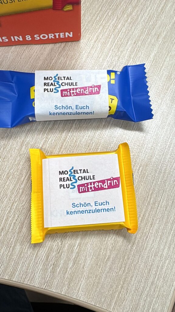 Schokolade mit Moseltal-Banderole: Schön, Euch kennenzulernen!
